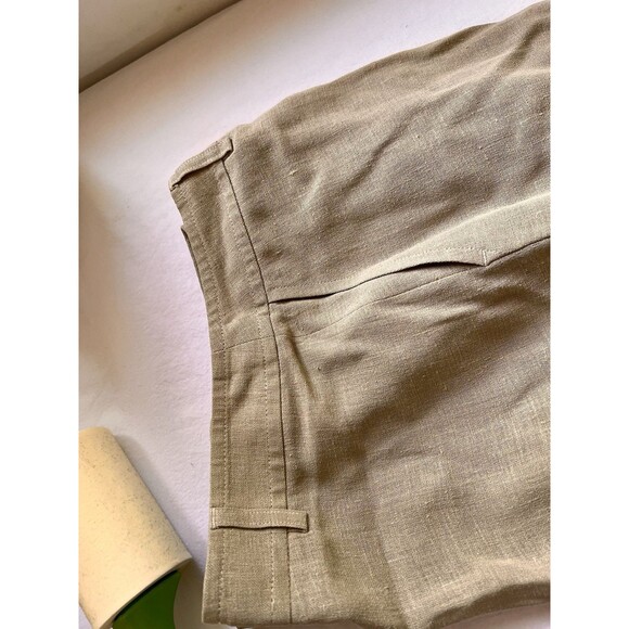Akris Linen Pants Tan Switzerland Size 10 Wide Leg - Picture 7 of 15